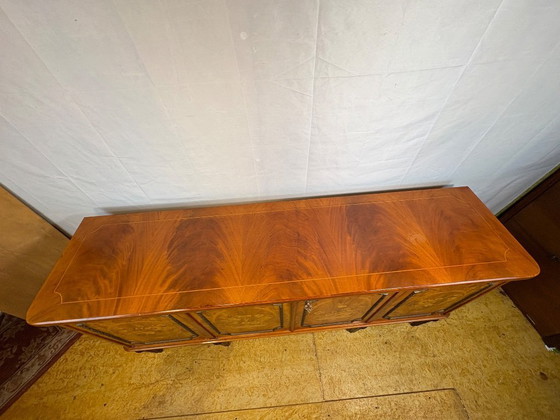 Image 1 of Exceptional Antique Marquetry Inlaid Hall Console / Sideboard – Circa 1900  Satinwood, Tulipwood & Rosewood Floral Inlay 