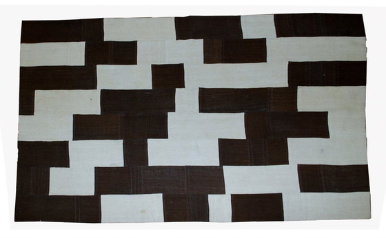 Image 1 of Kilim turco vintage fatto a mano con tecnica patchwork, 161 cm x 212 cm, anni '70 - 1B532