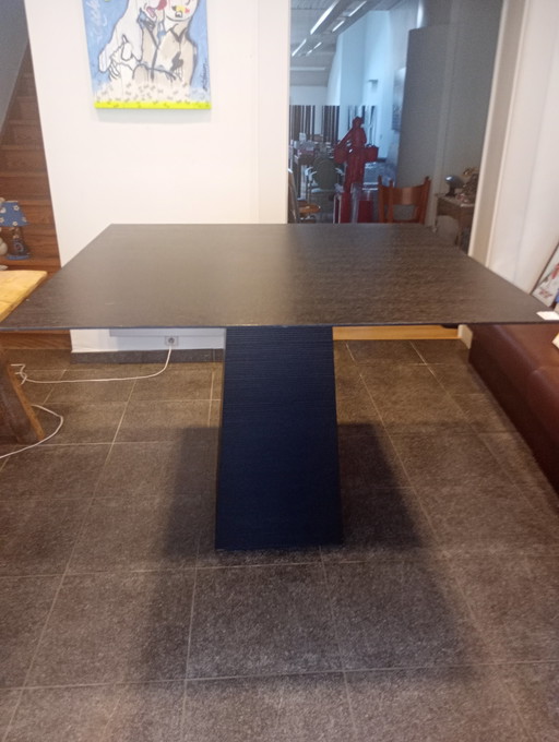 High table dining table aperitif table black oak