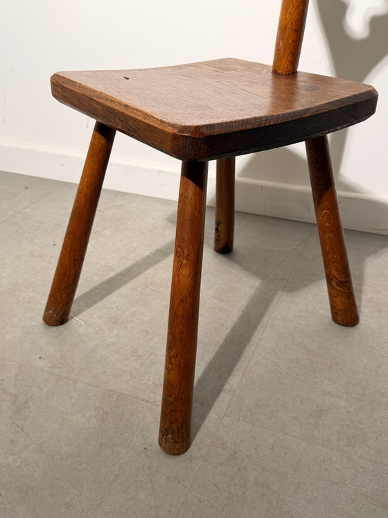 Rustieke eiken stoel in brutalistische stijl – Eetkamerstoelen (photo 4 of 4)
