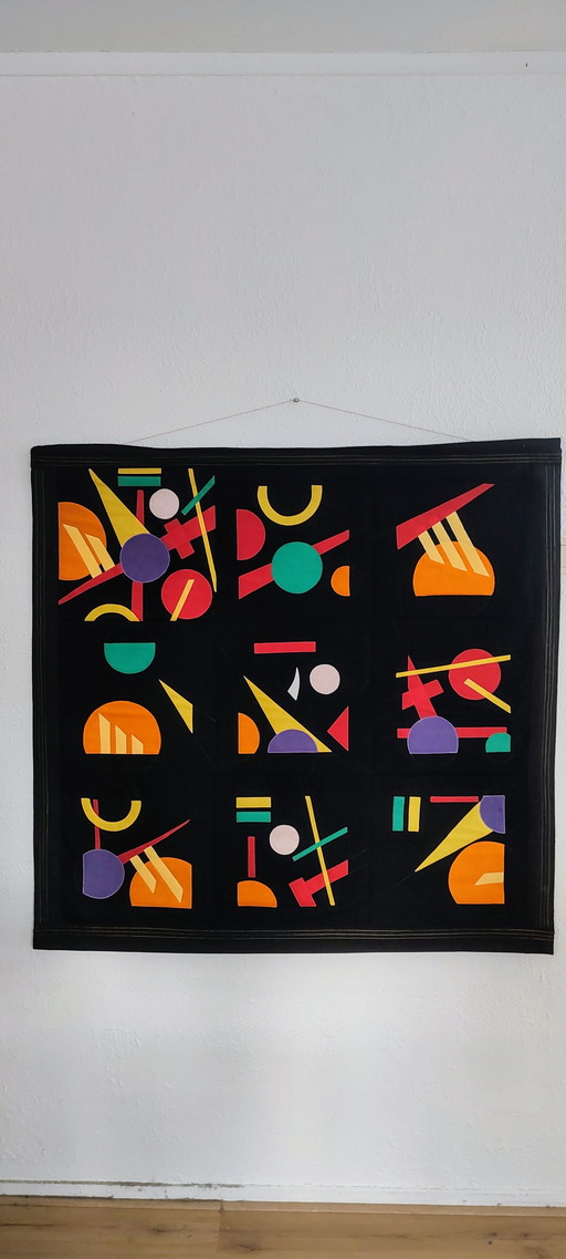 Postmodern colorful tapestry 1980s