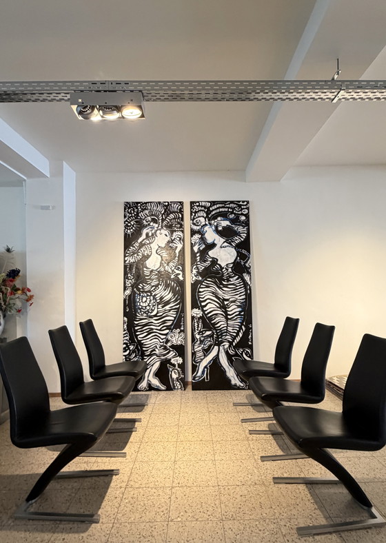 Image 1 of Rolf Benz stoelen 7800 zwart leer  (6)