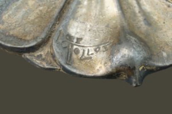 Image 1 of Art Deco lamp signed Paul Follot, dedicated to Jean Faure, Lötz shade