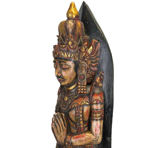Antique Balinese Temple Statue – Añjali Mudra (Sembah) – c. 1890–1930 – 67.8 cm – Sculpture, Wood (photo 5 of 11)