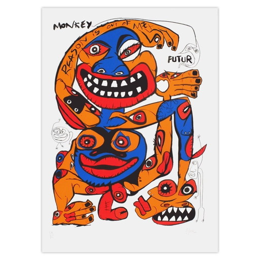Pejman EBADI Signed Lithograph The Monkey 1999 – lithos zeefdrukken, Paper