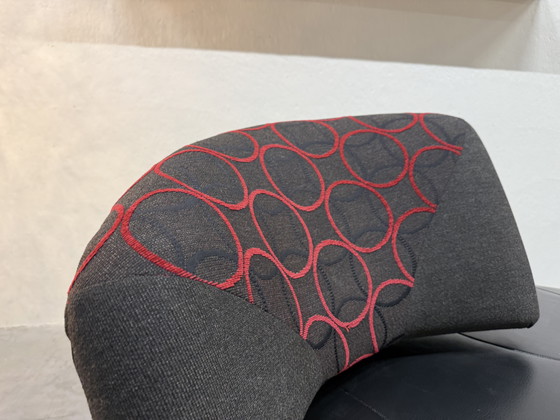 Image 1 of Leolux Kikko Chaise Longue zwart leer stof 