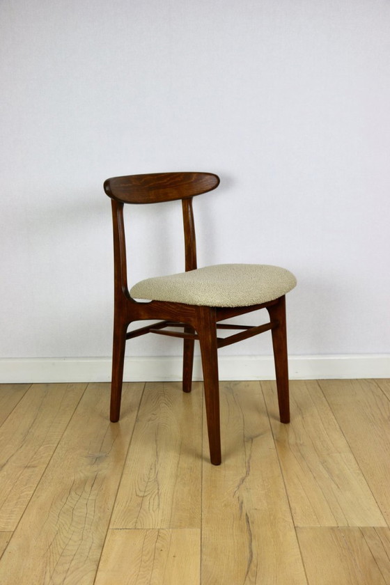 Image 1 of Hałas vintage chairs beige boucle - set of 3