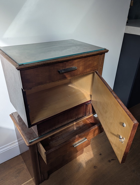 Image 1 of Art Deco nachtkastjes 2x vintage nachtkastje