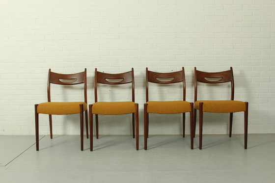 Image 1 of Set van 4 vintage teakhouten fauteuils, jaren 60