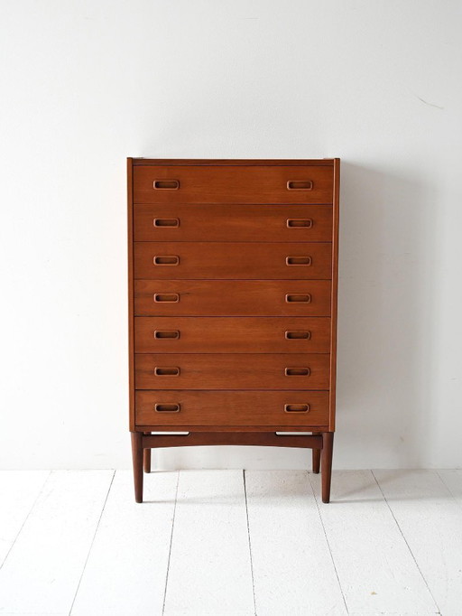 Commode en teck massif danoise des années 1960