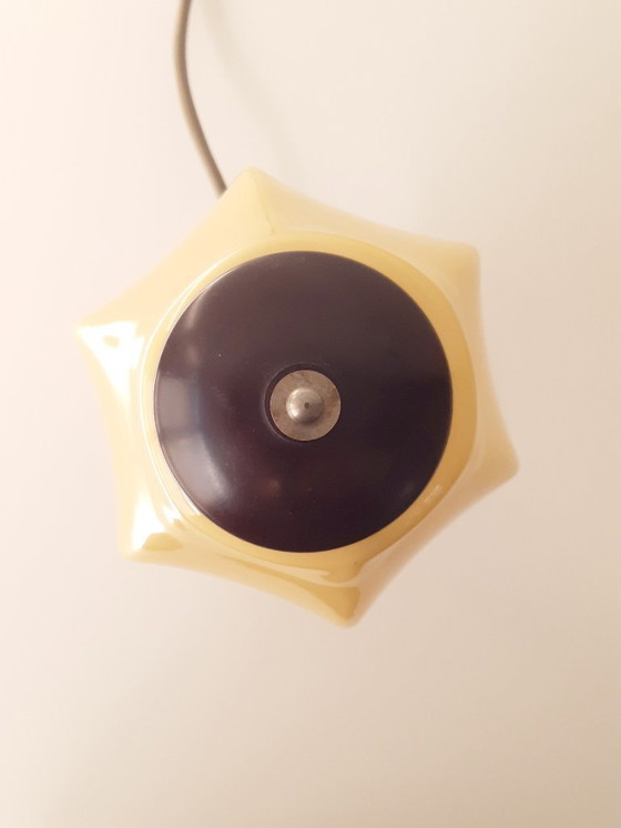 Image 1 of Set aus 2 wunderschönen Nachttischlampen aus Glas mit Bakelit-Sockel, Art-Deco-Nachtlichter.