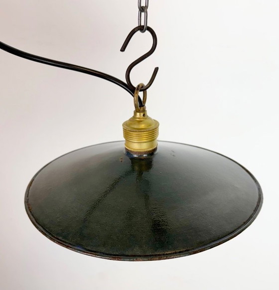 Image 1 of Industrial Dark Blue Enamel Light, 1930s