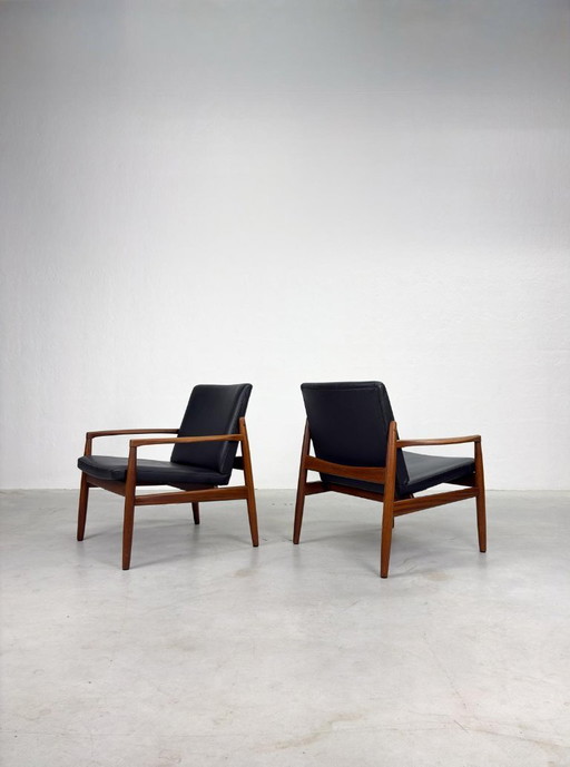 'Viken' Armchairs by Tove & Edvard Kindt Larsen for OPE – fauteuils, Leather, Wood