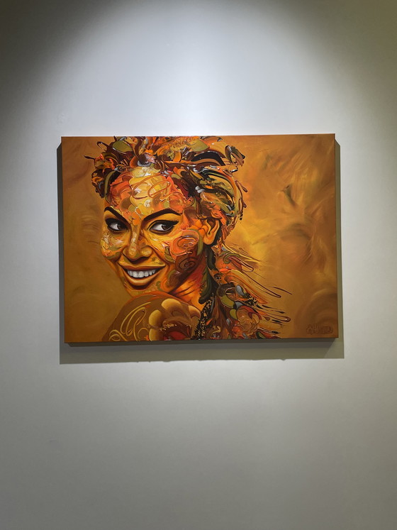Image 1 of Esther Barend painting “Shinning” with signature and original papers