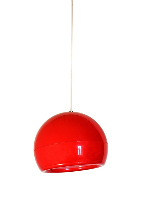 Lampe suspendue Pallade rouge vintage d'Artemide, 1970