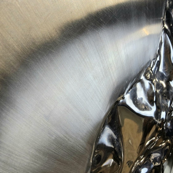 Image 1 of Specchio cromato vintage grande e organico unico (specchio Mercury) (collezione Phillips)