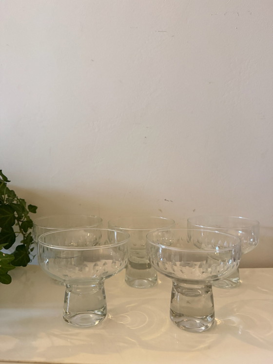 Set of 5 mid-century crystal coupes – Glass & Decanter (photo 3 of 6)