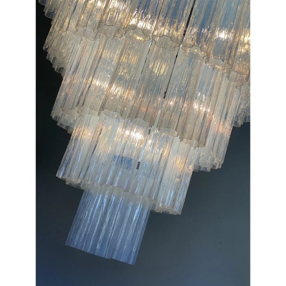 Image 1 of Lámpara de araña de cristal Tronchi estilo Opalino Murano