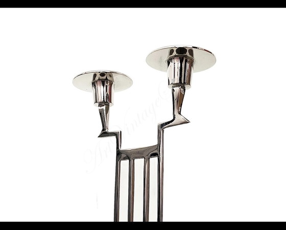 Image 1 of Art-déco-zweiarmige Kandelaber