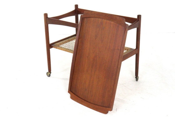 Image 1 of Chariot Poul Hundevad avec plateau amovible en teck vintage