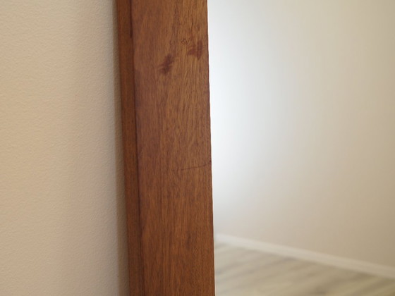 Specchio danese in mogano massiccio con ripiano a doghe, anni '70 – Legno (photo 5 of 14)