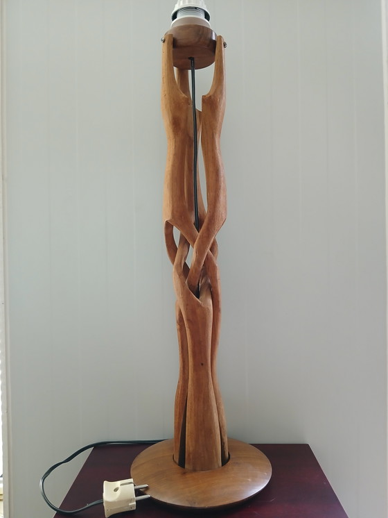 Image 1 of Lampe de table scandinave vintage en bois