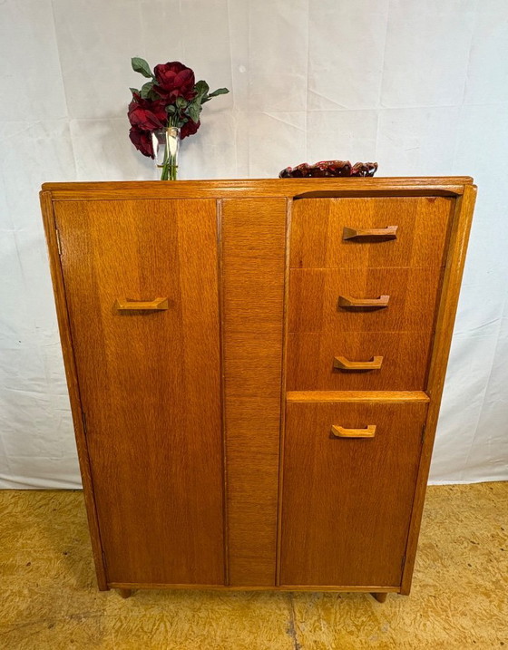 Image 1 of Mid-Century Retro Vintage Oak Compactum Gentleman’s Wardrobe by G Plan E. Gomme c.1950–1960    Gold Stamp • Space-Saving Design 