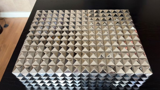 Eichholtz Luxe box Vivienne maat Large Zilver, 40x30x10 cm