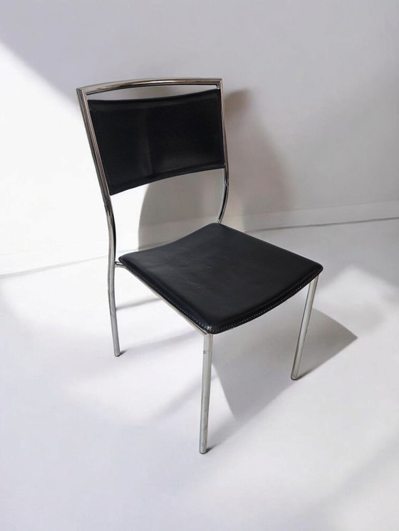 Image 1 of Lot de 4 chaises de salle à manger vintage Chaises 70's 80's noir