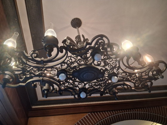 Image 1 of Handcrafted Wrought Iron Set of 3 Lusters