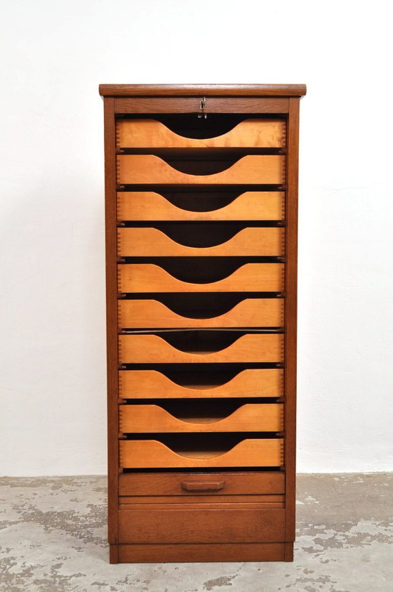 Image 1 of Vintage eiken roldeurkast / archiefkast