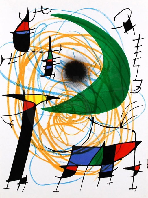 Miró, Joan - La Lune verte - Mourlot 861 - Color lithograph