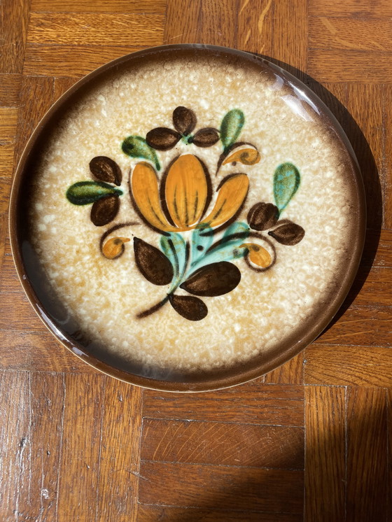 Image 1 of Set di 12 piatti da dessert o semi-zuppa Boch, collezione vintage La Louvière Corfou