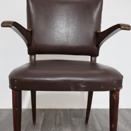 Image 1 of Guglielmo Ulrich Chair with Cantilever Armrests, 1950s, Rare Modern Design