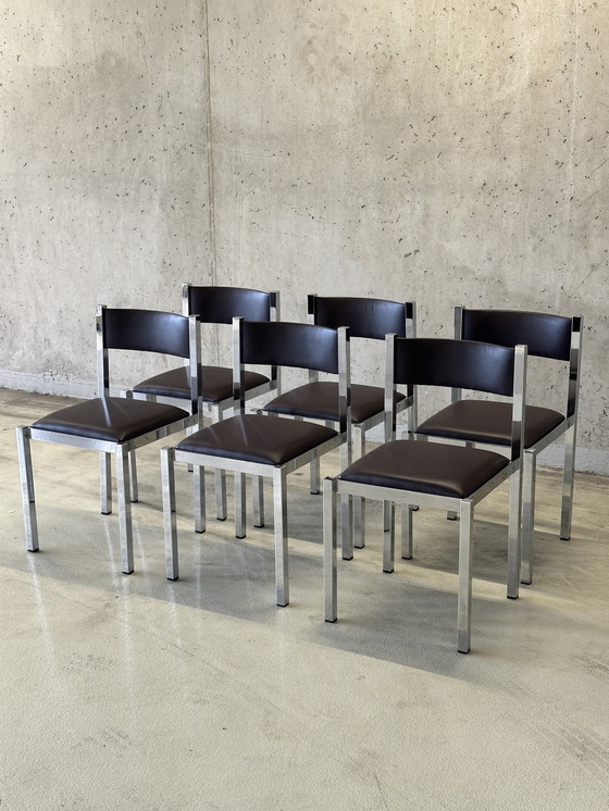 Image 1 of Set/6 sedie da pranzo vintage di design italiano Cidue