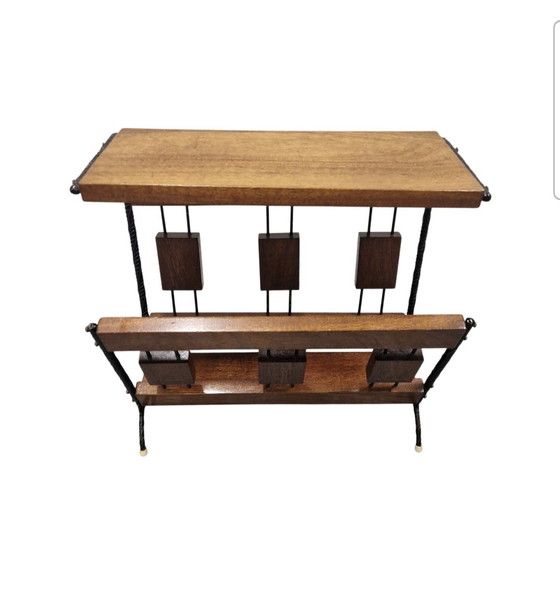 Table à Revues Années 60 Table d'Appoint Porte-revues Porte-journaux – Tables d'appoint, Metal, Wood (photo 2 of 11)