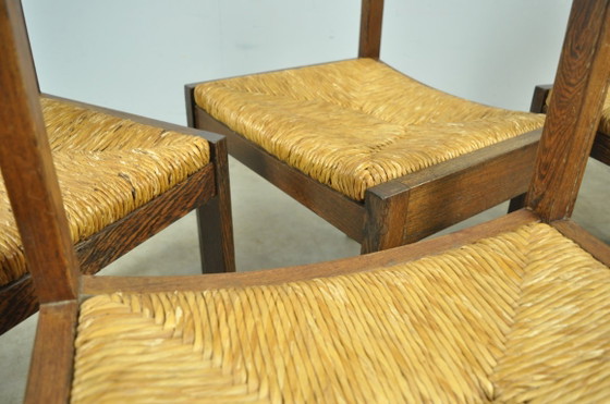Image 1 of Vintage Wenge dining chairs in modern minimalist style, 1960s