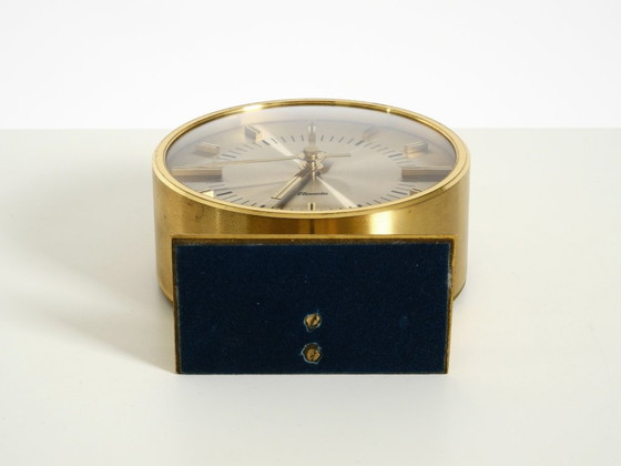 Zeldzame originele ronde messing tafelklok uit de jaren 60 van Schatz Duitsland – Klokken, Brass (photo 19 of 20)