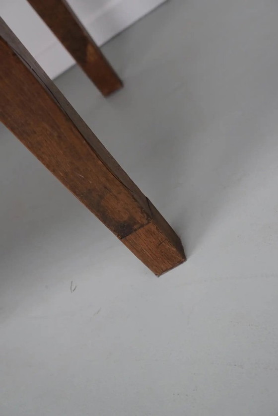 Image 1 of Antique French rustic farm table in light elm wood, 19th century