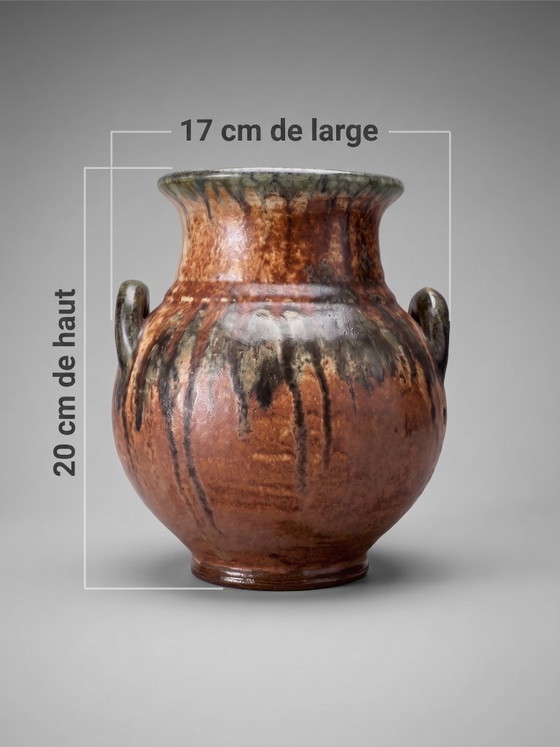 Jarrón de Gres Esmaltado Maurice Pitot – Bélgica – Años 60 – Jarrones, Ceramic (photo 9 of 10)