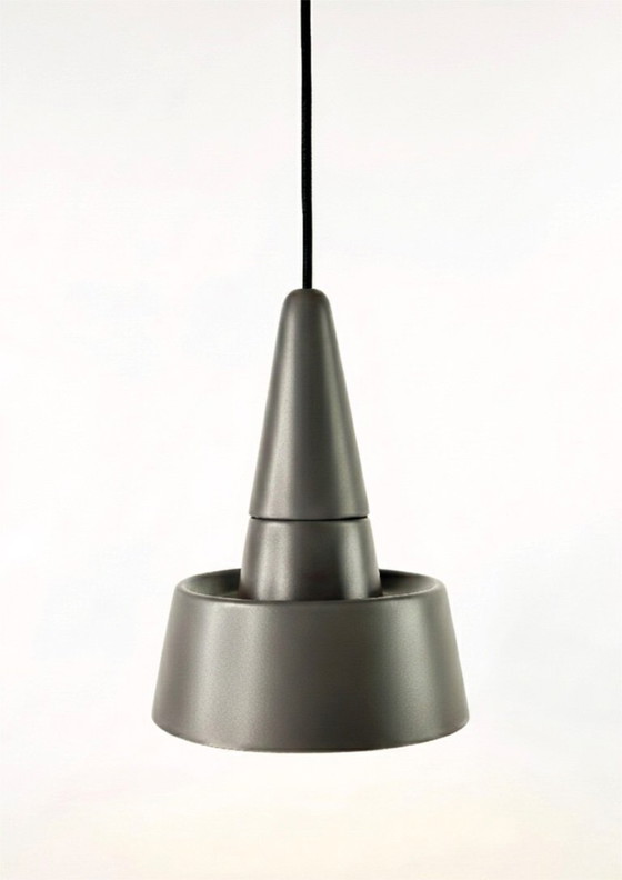 Image 1 of Set van twee SML 2.0 hanglampen van steengoed van NEO, ontworpen door Rodrigo Vairinhos – mat cementgrijs.