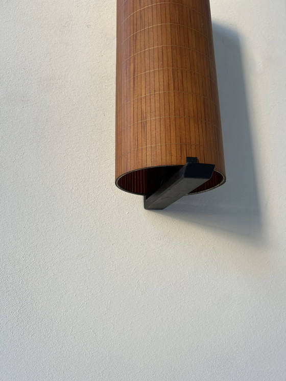 Image 1 of Pair of Vintage Wall Lights, Metal and Wood, France 1960