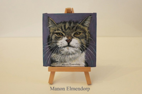 Image 1 of incl. Asino: Gatto dipinto a mano unico