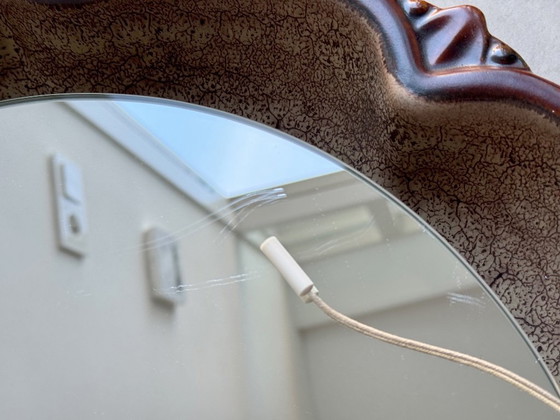 Image 1 of Grande specchio vintage in ceramica con illuminazione / retroilluminato