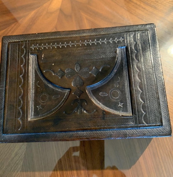 Vintage Tuareg/Niger Gift Box Set in Wood and Hand-Carved Black Leather (Duo) – Decorative Objects (photo 9 of 26)