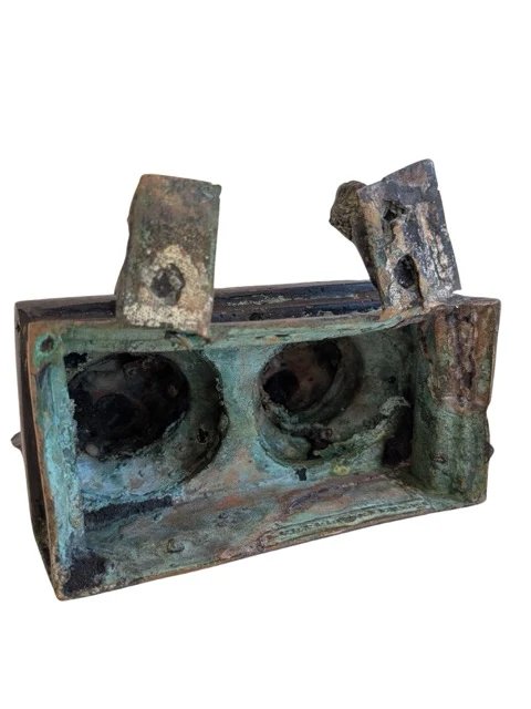 Antico Altare Domestico Nepalese in Bronzo Shiva e Parvati con Oro – Vetrine, Bronze, Gold (photo 9 of 9)