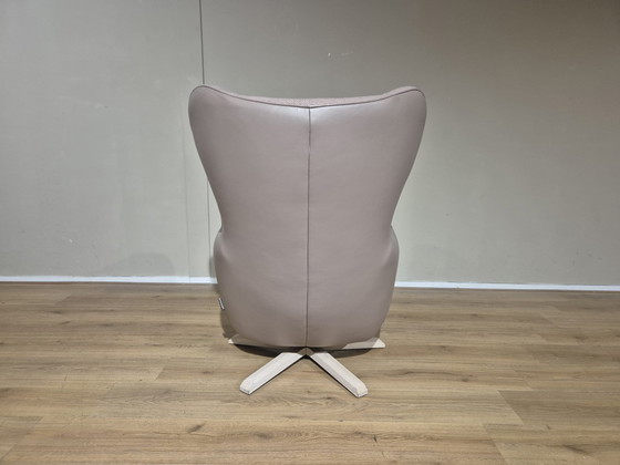 Image 1 of Fauteuil relax réglable Ashley - Rose ancien - Cuir taupe