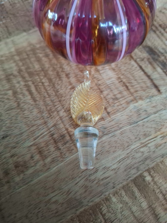 Origineel Murano glazen parfumflesje met echtheidslabel (handgeblazen) – Glaskunst, Gold, Murano Glass (photo 3 of 3)