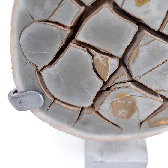 Image 1 of massive septarian nodule on base - Belgium