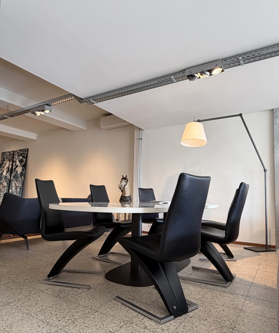 Image 1 of Rolf Benz stoelen 7800 zwart leer  (6)
